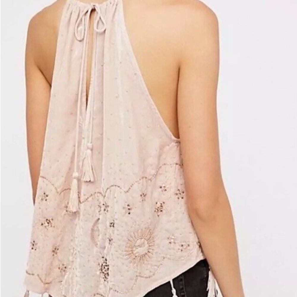 Free People Midnight Magic Embellished Tank